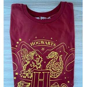Harry Potter Kids Hogwarts Logo Wizarding World T-Shirt Boys Girls Size 12-14